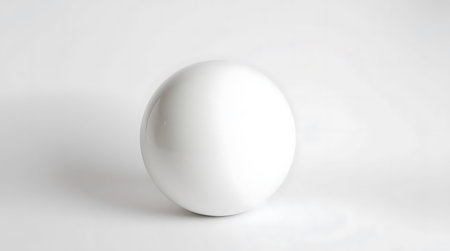 White ball on a white background. 3d rendering. Computer digital drawing.の素材