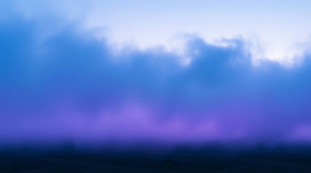 Fantasy landscape with fog in the sky. 3d render illustrationの素材