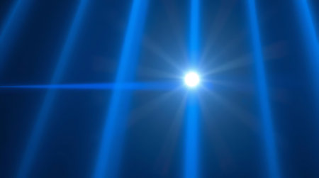 Abstract of sun with flare background. Sunbeams with lens flare.の素材