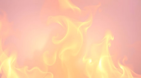Flames of fire on a pink background. The concept of heat.の素材