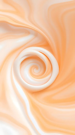 close up of white and orange swirls on a soft peach background.の素材
