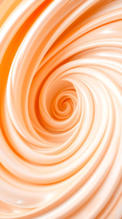 close up of an 3d orange swirl as background with some smooth lines.の素材