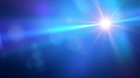 star with lens flare and bokeh effect made in 3d softwareの素材