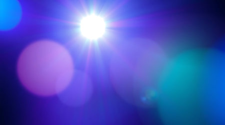 Abstract of sun with flare. Natural background with lights and sunshine wallpaperの素材
