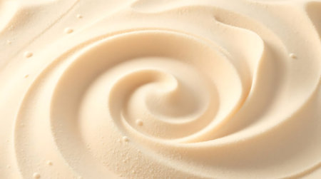close up of white whipped cream texturebe used as backgroundの素材