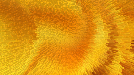 Abstract Burst of Golden Light and Energy Cubes Texture.の写真素材