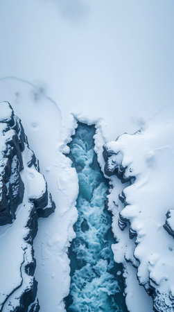 Frozen glacier lake.の素材