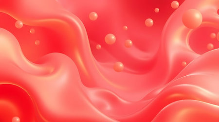 Abstract background with red wavy liquid. Vector illustration.の素材