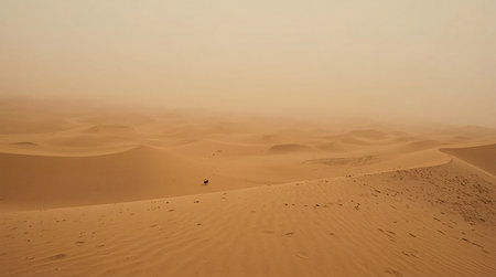 the empty quarter  and outdoor  sand  dune in old desertの素材