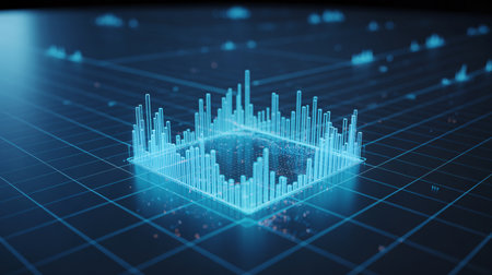 3D rendering of financial graph on digital background. Finance and business concept.の素材