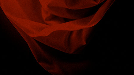 Red silk background. tissue, textile, cloth, fabric, material, texture. photo studioの写真素材