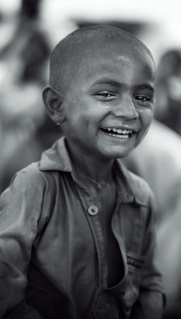 Happy Little Boy Laughing In Sindh, Pakistanのeditorial素材