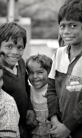 A Group Of Smilng Faces Childern In Sindh, Pakistanのeditorial素材