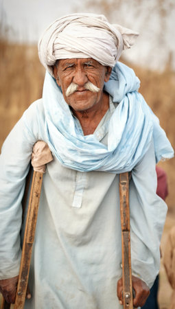 Old Age Disable Man. Concept Of Disability And Old Age, Depression In senior Adultsのeditorial素材
