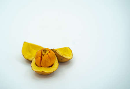 Local fruit called buah tampoi or Baccaurea macrocarpa. native to South East Asia. Selective focus points. Blurred backgroundの写真素材