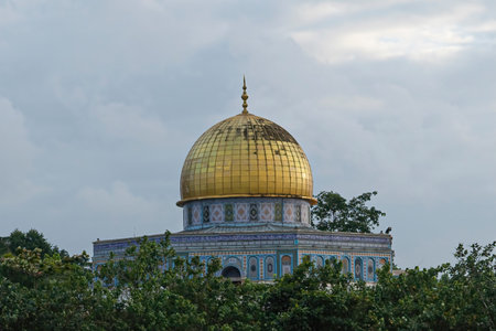 Terengganu, Malaysia: Jan 16, 2022 - The replica of the Dome of the Rock at the Islamic Heritage Parkのeditorial素材