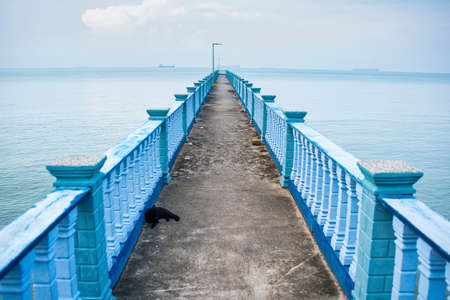 A small jetty stretching out to sea usually used for coastal fishing.の写真素材
