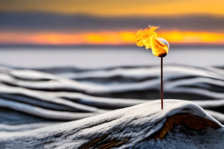 AI generated image of roasting marshmallows on a stick. It is a classic camping and outdoor activity treatの素材