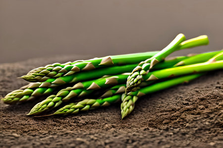 AI generated image of a bunch of asparagus. Asparagus is a type of vegetable that is commonly eaten around the worldの素材