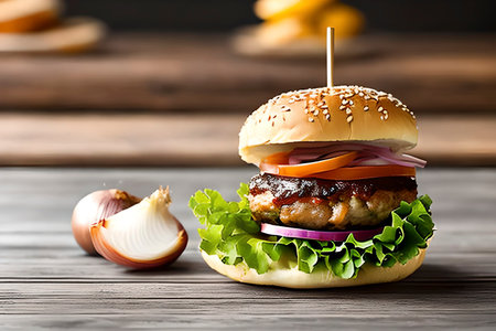 Generative AI image of the slider burger, a term used for small sandwich, served as hors d'oeuvres, or entrÃ©esの素材