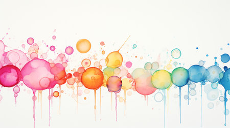 A mesmerizing wallpaper of colorful bubbles floating on a reflective surface, creating a serene and playful atmosphere.の素材