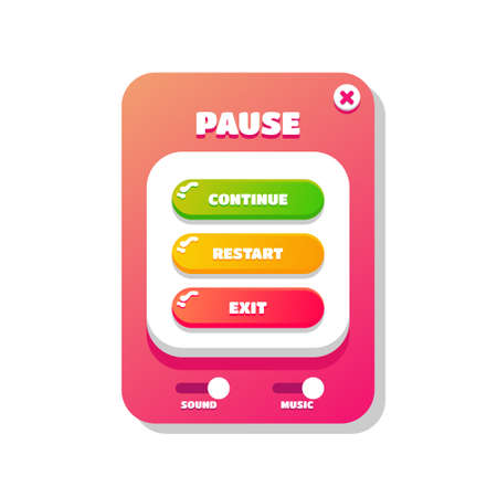 Big set buttons for games and app. Wooden game UI kit. match 3のイラスト素材