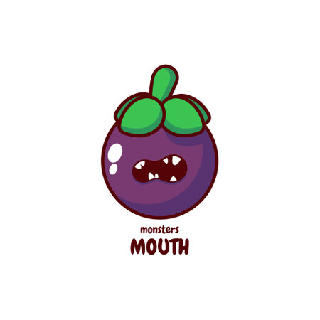 Set collection of cute mangosteen mascot design character. Isolated on a white background.のイラスト素材