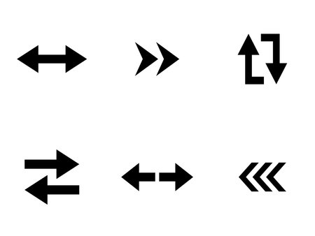 Arrows big black set icons. Arrow icon. Arrow vector collection. Arrow. Cursor. Modern simple arrows. Vector illustrationのイラスト素材