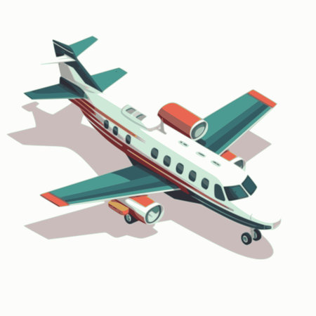 Airplane 3d isometric illustration. Flat 3d isometric high quality transport.のイラスト素材
