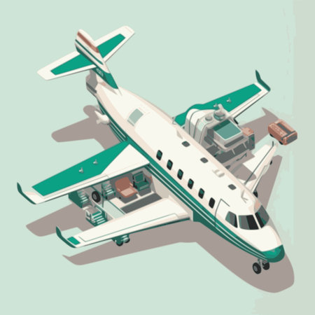 Airplane 3d isometric illustration. Flat 3d isometric high quality transport.