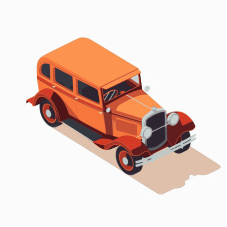 Car icons. Flat 3d isometric high quality city transport. Sedan, van, cargo truck, off-road, bus, scooter, motorbike, riders. Set of urban public and freight transportのイラスト素材