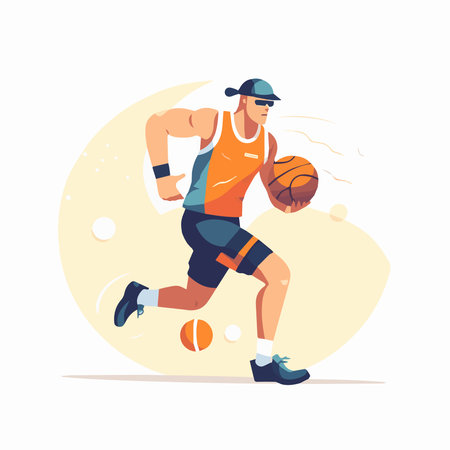 Sport people flat icons set with men and women cycling playing football and tennis isolated vector illustrationのイラスト素材