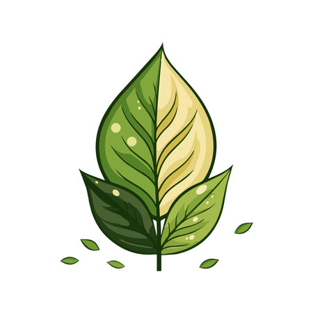 Vector illustration in simple flat style with copy space for text  background with plants and leaves  backdrop for greeting cards, posters, banners and placardsのイラスト素材