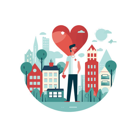 Vector illustration of flat colored icons with long shadows. Abstract medicine background with medical, health, healthcare, doctor, pills, cross symbols. Design elements for mobile, web applications.のイラスト素材