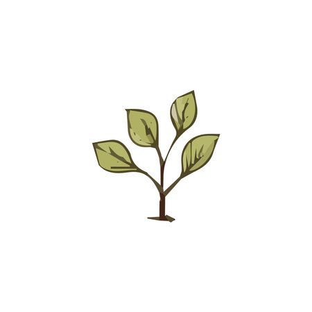 Flat minimal tree and bush simple abstract flat cartoon vector illustration green plant isolated on white backgroundのイラスト素材