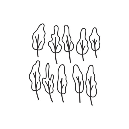 Floral branch and minimalist leaves for logo or tattoo. Hand drawn line wedding herb, elegant wildflowers. Minimal line art drawing for print, cover or wallpaperのイラスト素材