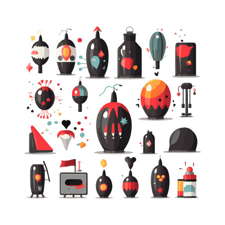 simple flat design bomb cute illustration cartoon  element isolated white background for background, template, webのイラスト素材