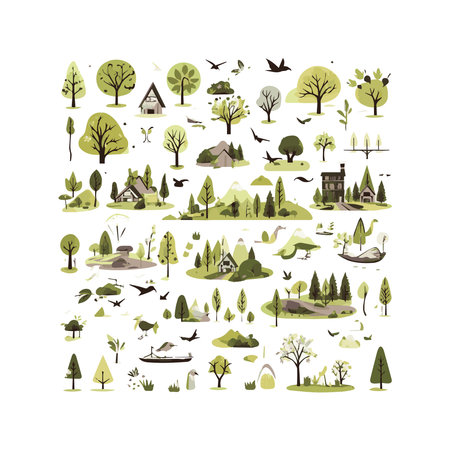 simple flat design ecology illustration cartoon  element isolated white background for background, template, webのイラスト素材