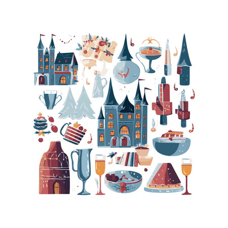 simple flat design Christmas eve illustration cartoon  element isolated white background for background, template, webのイラスト素材