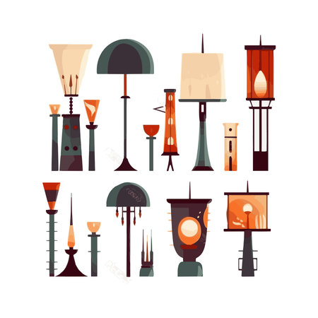 Lamp cute design simple illustration, element for backgroundのイラスト素材