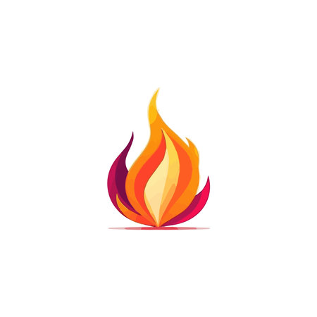 Simple fire illustration design, elements isolated white backgroundのイラスト素材