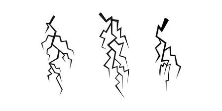Thunder and Bolt Lighting Flash Icons Set. Vectorのイラスト素材