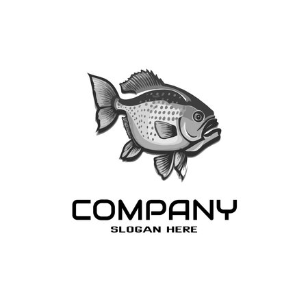 fish logo template, simple illustration, fishing conceptのイラスト素材