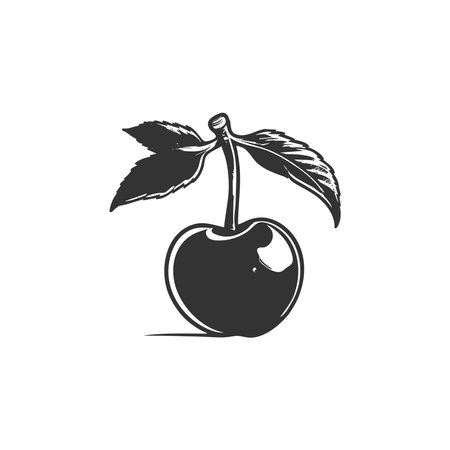 Cherry icon, Cherry icon set. Cherry sign. cherries symbol vector, cherry line icon, vector fruit illustration, fresh healthy sweet cherries symbol, Simple Isolated cherries Iconのイラスト素材