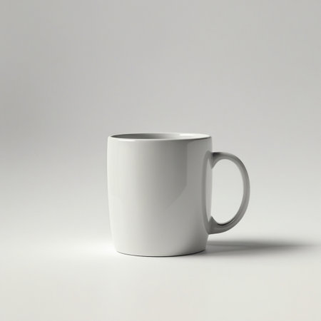 white mug isolated on backgroundの素材