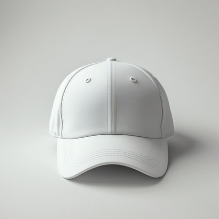 White cap front view. Vector illustrationの素材