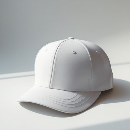 White cap front view. Vector illustrationの素材