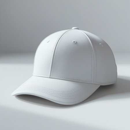 White cap front view. Vector illustrationの素材