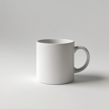 white mug isolated on backgroundの素材