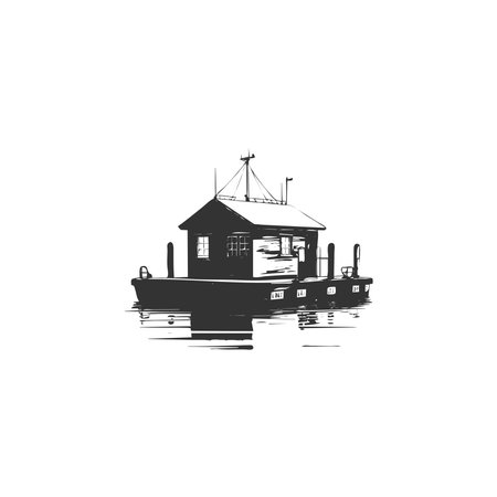 Dock black silhouette isolated on a white background illustration simple design.のイラスト素材